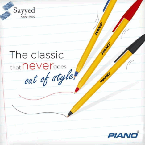 Piano Yellow Ball Pen Box ( 10's )