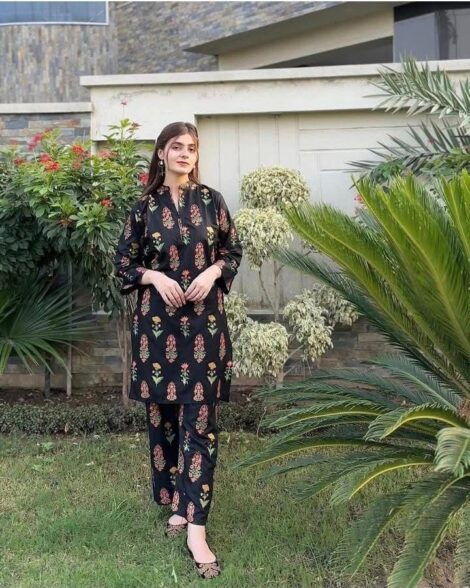 MARI GOLD DRESS STITCHED 2PC