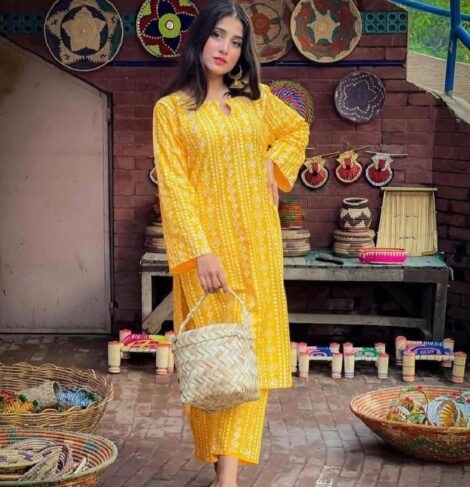 CHUNRI DRESS STITCHED 2PC